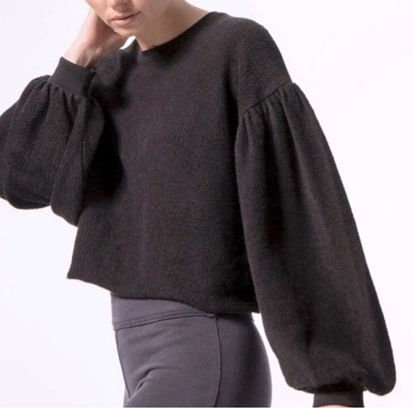 FREE PEOPLE Sleeves Like These Pullover in Black Size S/P. Oversized - Picture 1 of 9